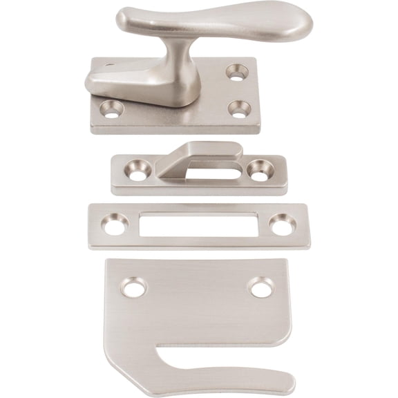 Stone Harbor Hardware Casement Latch with Three Strike Plates, Satin Nickel