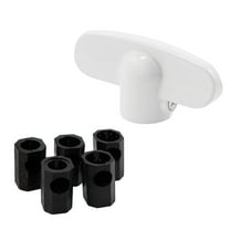 Casement Universal Tee Handles, Fits 5 sizes, White (2-pack)