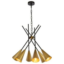 Casen 32 inch pendant in black and brass