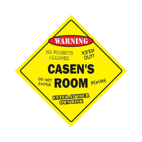 Casen's Room Sign Crossing Zone Xing | Indoor/Outdoor | 20" Tall kids bedroom decor door children's name boy girl