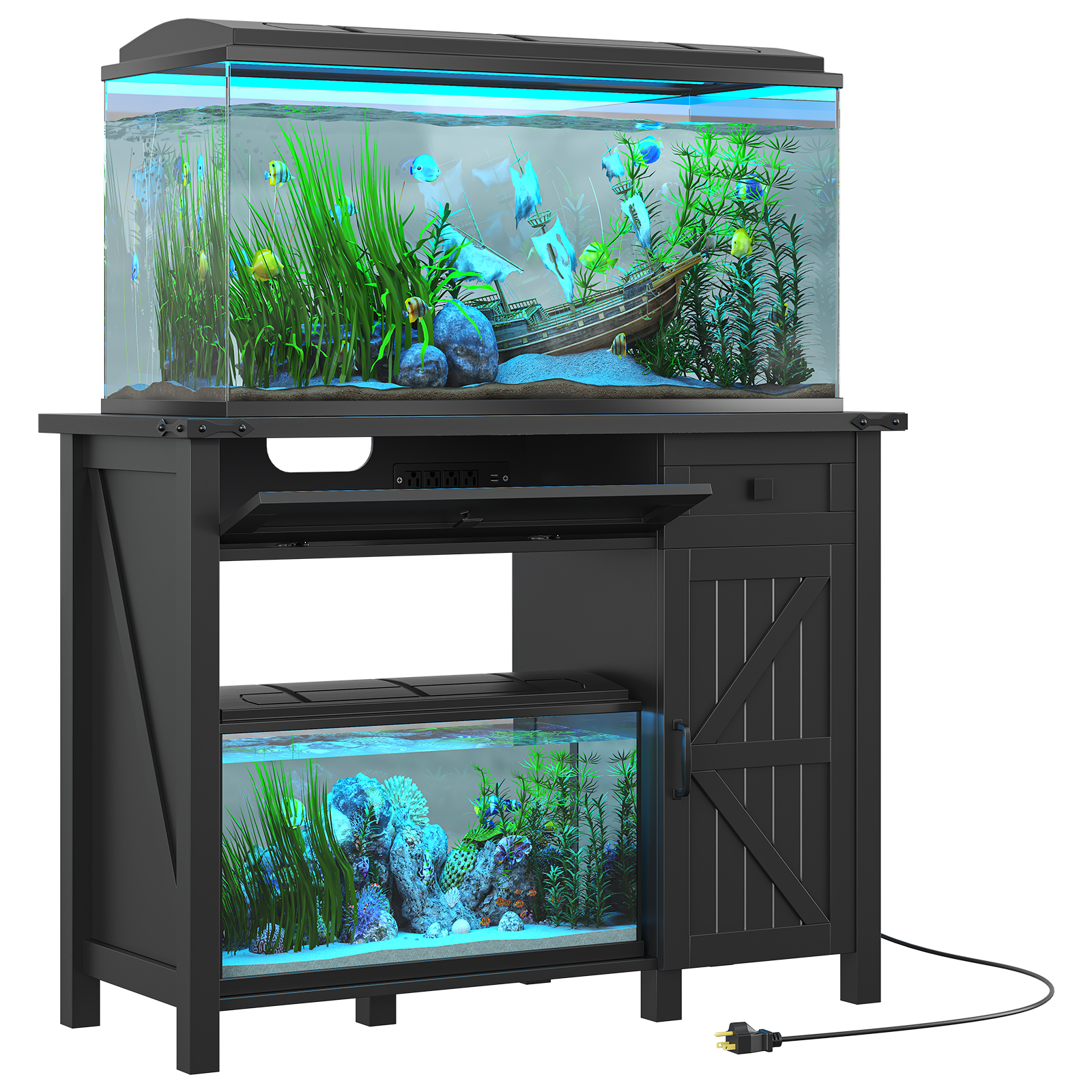Fish Tank Console Casendy 40 Gallon Fish Tank Stand Changing Station, Modern Aquarium ...