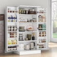thumbnail image 1 of Casendy Pantry Cabinet with 2 Doors and 16 Shelves, Modern Kitchen Storage Cabinet with Adjustable Shelves, Kitchen Storage Cupboard for Dining Room, Living Room, White, 1 of 9