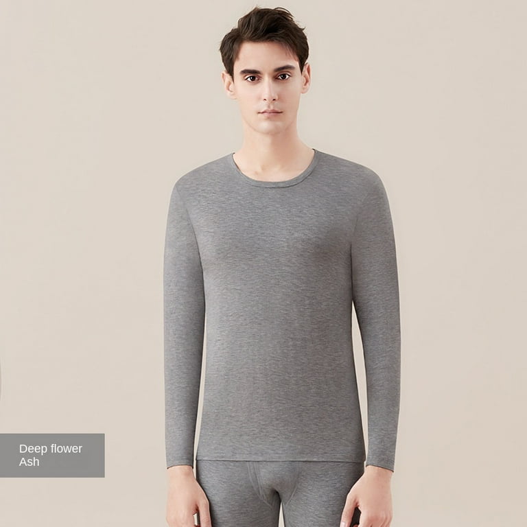 Casenlan men s long johns thin suit modal thermal underwear one piece top elastic bottoming Walmart