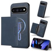 Caseny Case for Google Pixel 11 Pro with Cards Holder, PU Leather RFID Blocking 2 In 1 Wallet Case Support Wireless Charging Shockproof Magnetic Back Cover Bumper, Blue