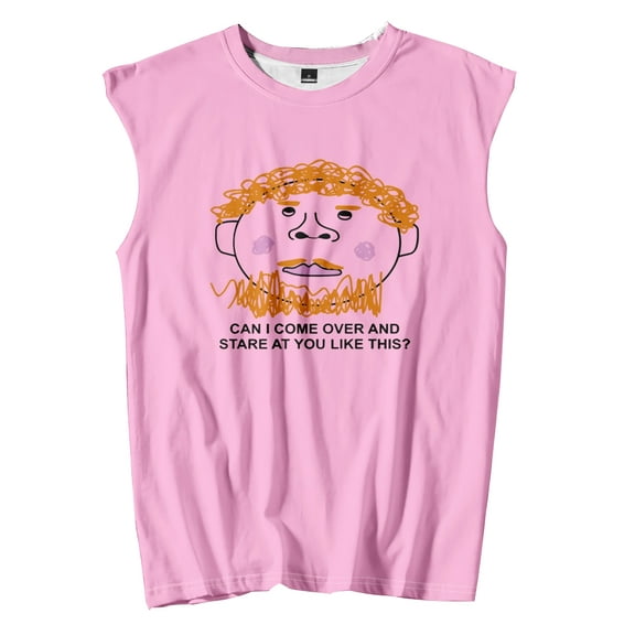 Caseoh Can I Come Over And Stare At You Like This Tank Top Women Men Crewneck Vest Casual Sleeveless T-shirt