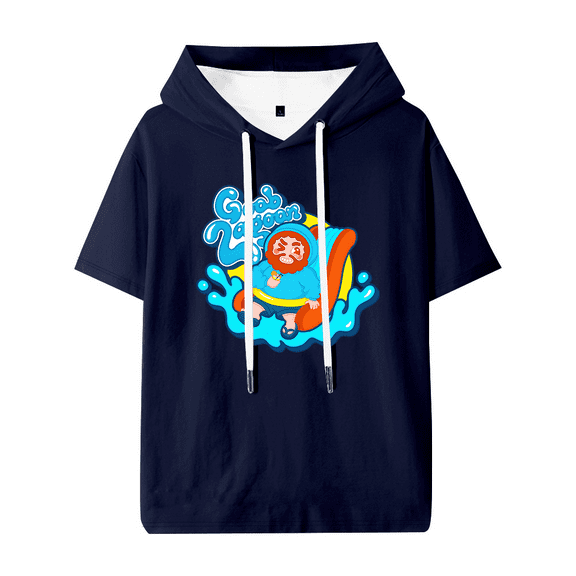 Caseoh Goob Lagoon Hooded T-shirt Women Men Short Sleeve Tee Casual Fashion Tops