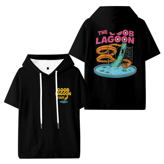 Caseoh Goob Lagoon Staff Hooded T-shirt Women Men Short Sleeve Tee Casual Fashion Tops