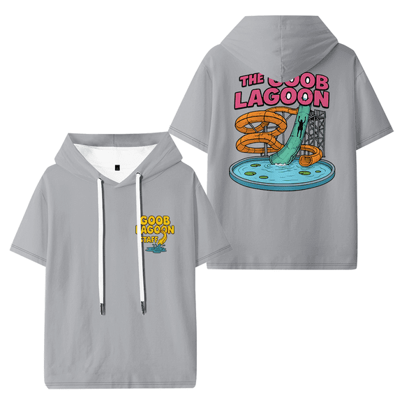 Caseoh Goob Lagoon Staff Hooded T-shirt Women Men Short Sleeve Tee Casual Fashion Tops