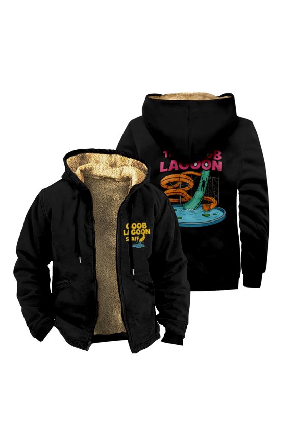 Caseoh Goob Lagoon Staff Zipper Jacket Long Sleeve Winter Parka Women Men Casual Fashion Coat