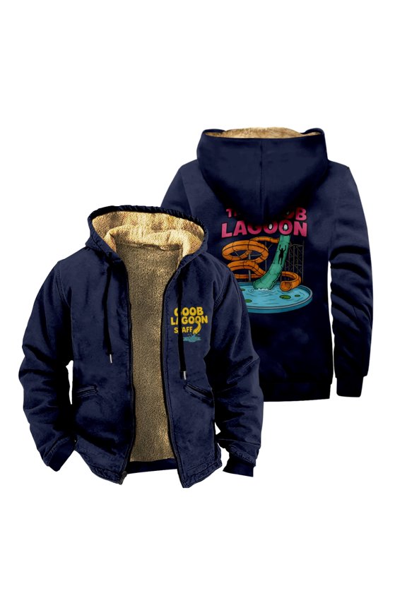 Caseoh Goob Lagoon Staff Zipper Jacket Long Sleeve Winter Parka Women Men Casual Fashion Coat