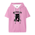 thumbnail image 1 of Caseoh Kitty Funny Cat Hooded T-shirt Women Men Short Sleeve Tee Casual Fashion Tops, 1 of 3