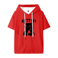 thumbnail image 1 of Caseoh Kitty Funny Cat Hooded T-shirt Women Men Short Sleeve Tee Casual Fashion Tops, 1 of 3