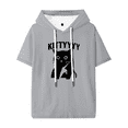 thumbnail image 1 of Caseoh Kitty Funny Cat Hooded T-shirt Women Men Short Sleeve Tee Casual Fashion Tops, 1 of 3