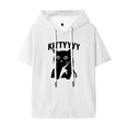 thumbnail image 1 of Caseoh Kitty Funny Cat Hooded T-shirt Women Men Short Sleeve Tee Casual Fashion Tops, 1 of 3