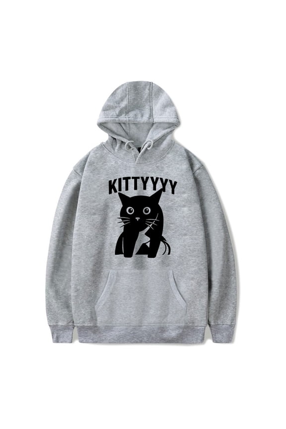 Caseoh Kitty Funny Cat Hoodie Women Men Long Sleeve Sweatshirt Casual Streetwear Pullover Clothes