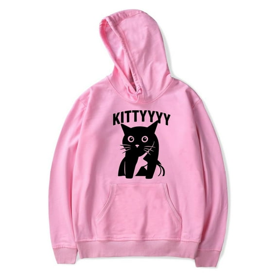 Caseoh Kitty Funny Cat Hoodie Women Men Long Sleeve Sweatshirt Casual Streetwear Pullover Clothes