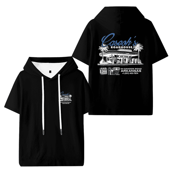 Caseoh Roadhouse Hooded T-shirt Women Men Short Sleeve Tee Casual Fashion Tops