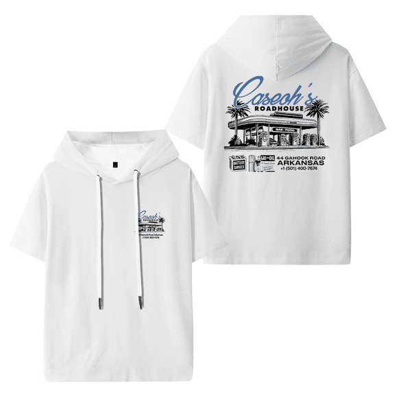 Caseoh Roadhouse Hooded T-shirt Women Men Short Sleeve Tee Casual Fashion Tops