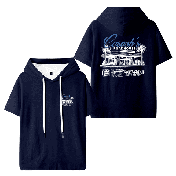 Caseoh Roadhouse Hooded T-shirt Women Men Short Sleeve Tee Casual Fashion Tops