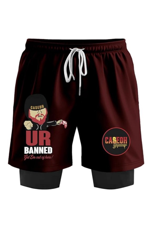 Caseoh Your're Banned Ur Banned Sweatshorts Women Men Short Basketball Pants Casual Outdoor Sportwear