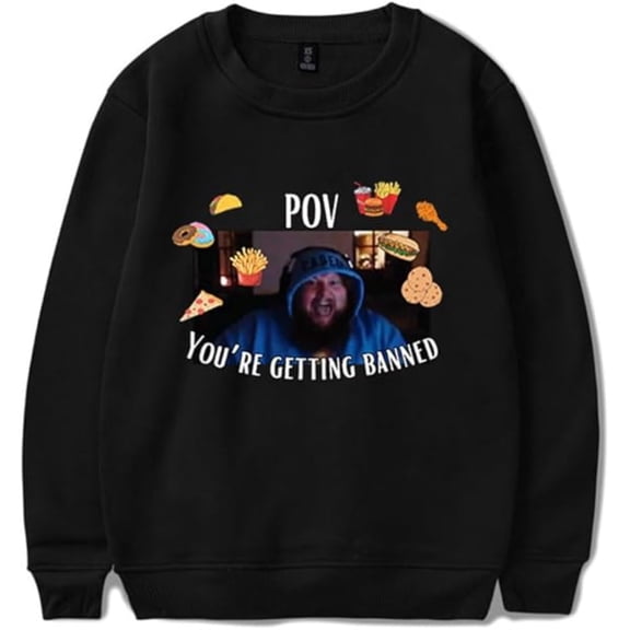 Caseoh Your're Getting Banned Sweatshirt Casual Women Men Crewneck Long Sleeve Pullover Fashion Clothes