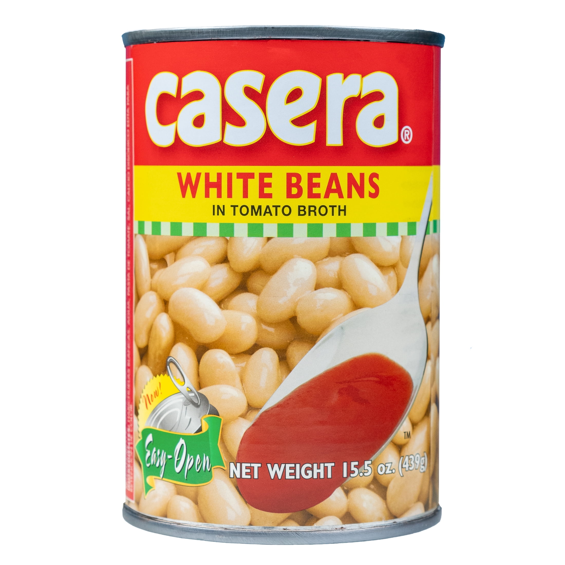 Casera Allergen-Free White Beans in Tomato Broth 15.5 oz Can - Easy Open
