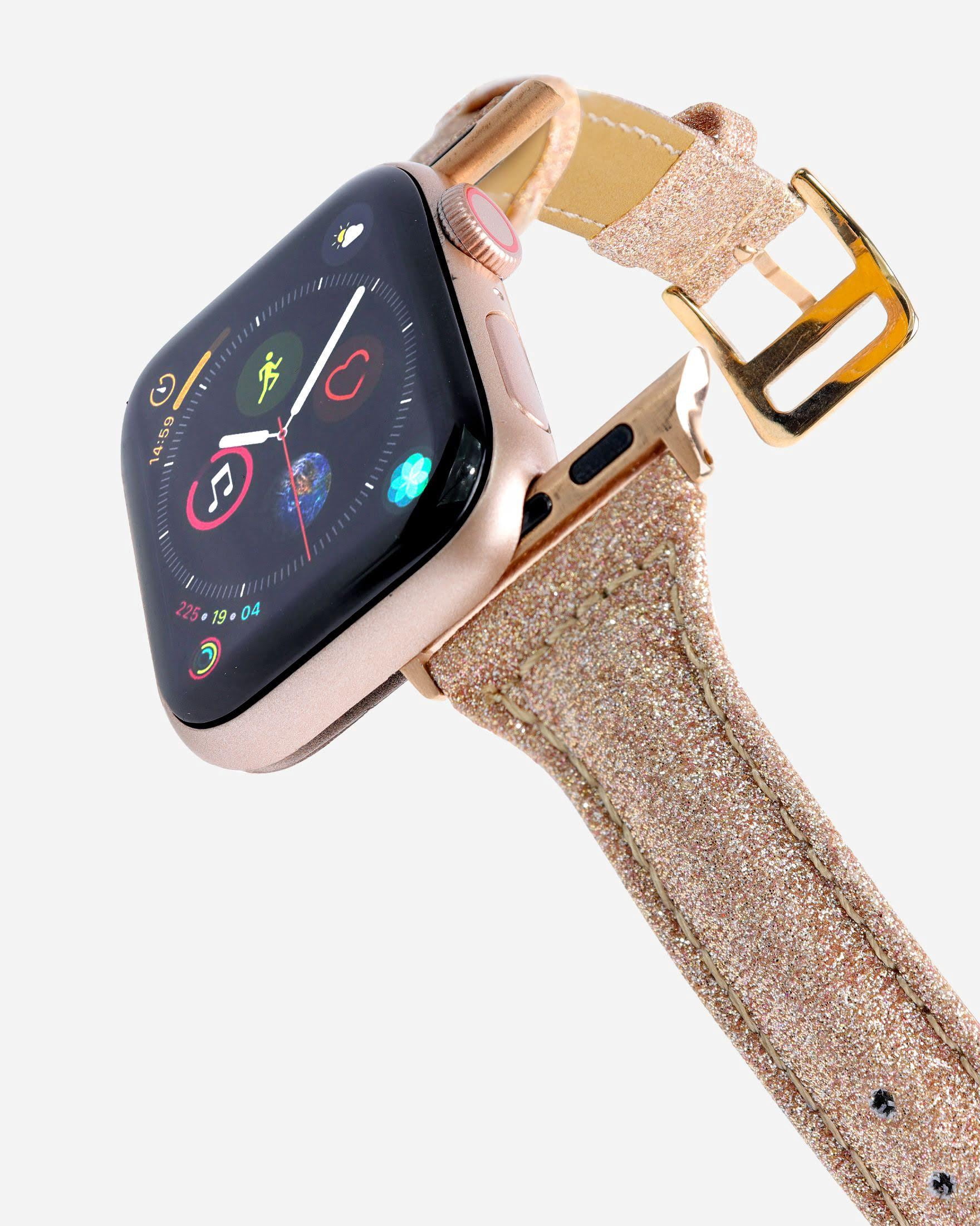 Casery Leather Watch Band for Apple Watch - Glitter Rose  display picture 1