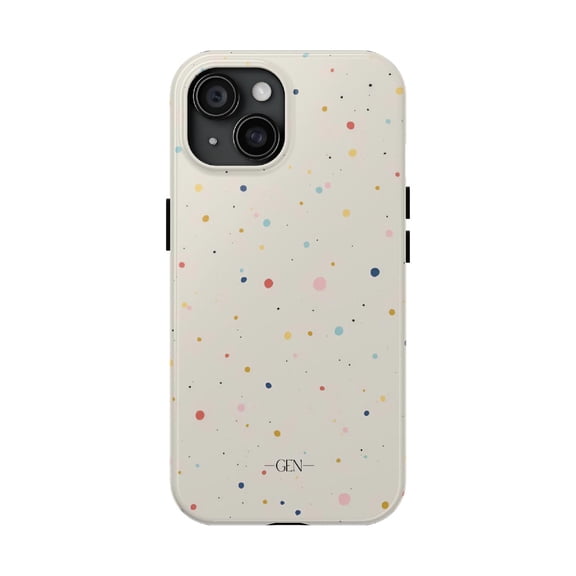 Cases Cover, Confetti Dot Tough Phone Case – Minimalist Multicolor Speckle Dual Layer for iPhone 16 Pro Max, 16 Plus, 15, 14, 13, 12, 11, X, Samsung Galaxy S25, S24, S23, S22, S27