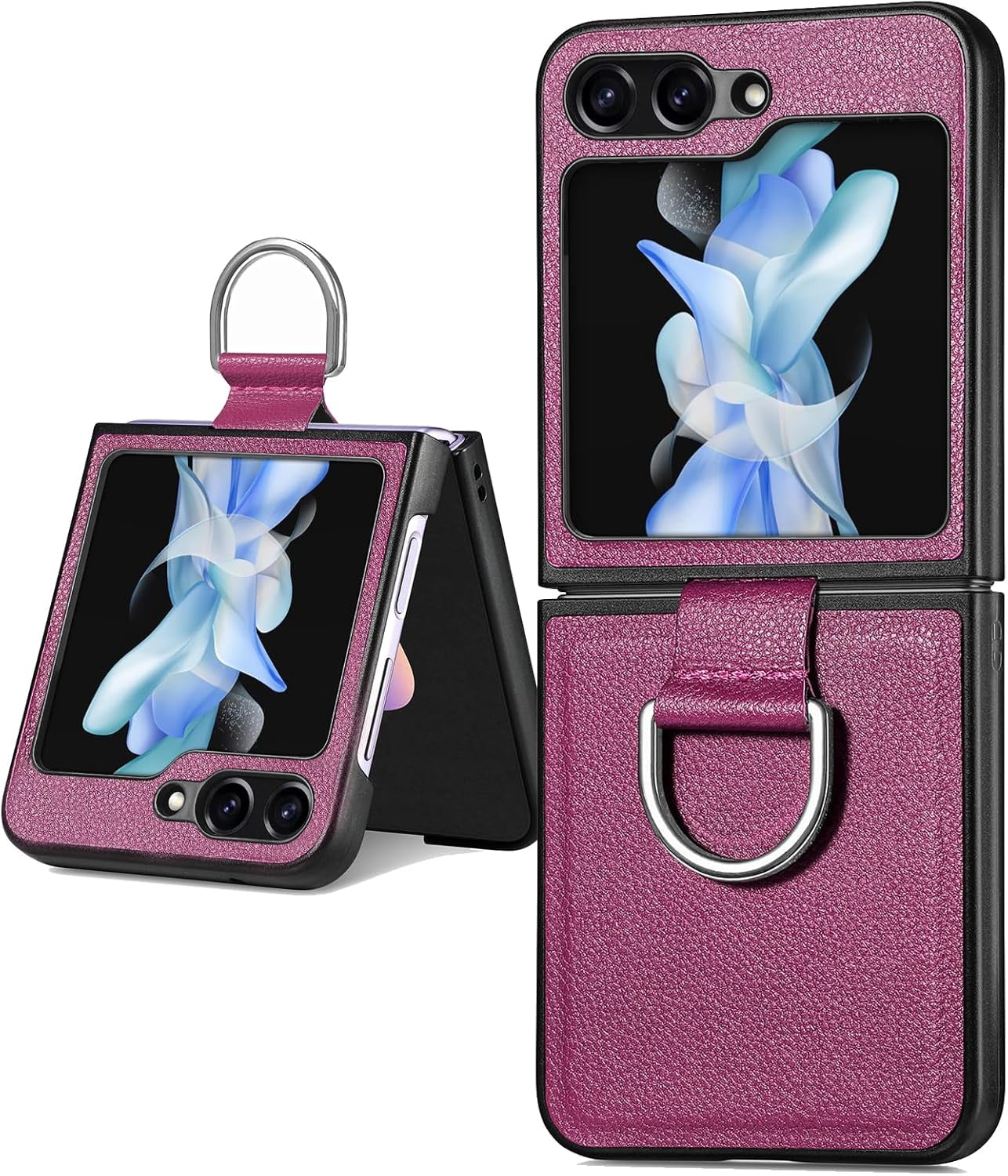 Cases for Galaxy Z Flip 5 Case with Ring, [Upgraded] Snug Fit Hard PC ...
