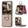 thumbnail image 1 of Cases for Motorola Razr+ 2024 Case with Ring, Hard PC + Luxury PU Leather Shockproof Protective Phone Cover Compatible with Motorola Razr+ 2024, Khaki, 1 of 12