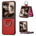 thumbnail image 1 of Cases for Motorola Razr 60 Ultra / Razr Ultra 2025 Case with Ring, Hard PC + Luxury PU Leather Shockproof Protective Phone Cover Compatible with Motorola Razr 60 Ultra / Razr Ultra 2025, Red, 1 of 12