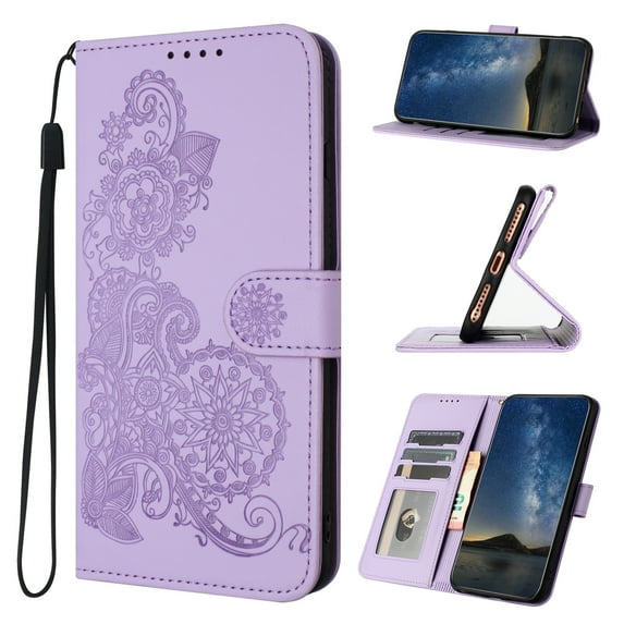 Cases for Samsung Galaxy S20, Wallet Case for Women Girls with Card Holder Flip PU Leather Magnetic Closure Drop Protective Shockproof Phone Cover with Lanyard for Samsung Galaxy S20, Purple