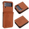 thumbnail image 1 of Cases for Samsung Galaxy Z Flip 3 5G, Wallet Case for Women Girls Flip PU Leather Drop Protective Shockproof Slim Durable Phone Cover for Samsung Galaxy Z Flip 3 5G, Brown, 1 of 4