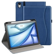 Case for iPad Air 11 Inch Case 2024 M2/ iPad Air 10.9 Inch 5th/ 4th Gen 2022/2020, Multi-Angle Viewing Premium PU Leather Folio Cover with Pencil Holder, Blue