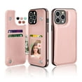 thumbnail image 1 of Cases for iPhone 13 / iPhone 13 Pro / iPhone 13 Pro Max 2021, Njjex PU Leather Slim Folio Flip Kickstand Shockproof Cards Holder Wallet Case Cover -Rose Gold, 1 of 10