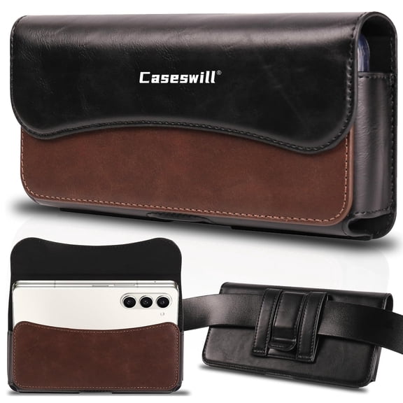 Caseswill For Google Pixel 10 Pro Fold Case Premium Leather Phone ID Card Carrying Pouch with Belt Clip Holste and Magnetic Closure
