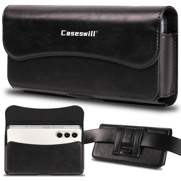 Caseswill For Motorola Razr Fold Case Premium Leather Phone ID Card Carrying Pouch with Belt Clip Holste and Magnetic Closure