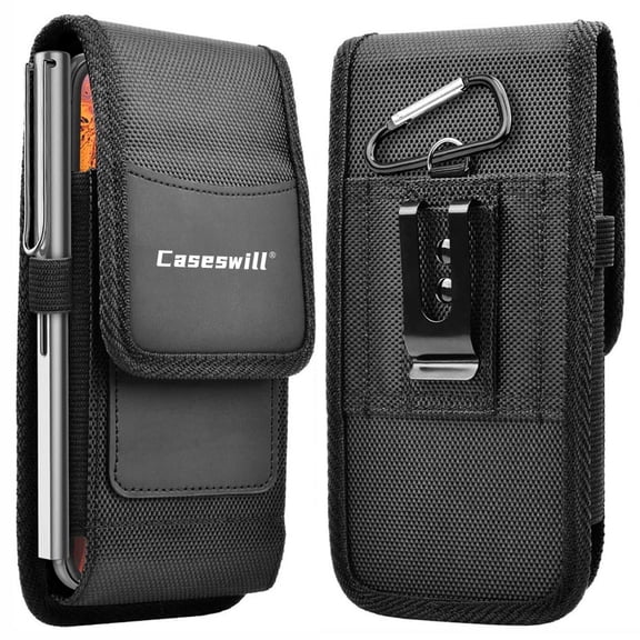Caseswill For Samsung Galaxy Z TriFold Fold 7 6 5 4 3 2 5G / Fold8 Ultra Case Rugged Nylon Cell Phone Belt Clip Holster Carrying Pouch with Card Holder