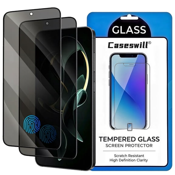 Caseswill for Samsung Galaxy S25+ Plus Privacy Screen Protector, [2-Pack] Full Coverage Anti Spy Tempered Glass Film, Support Fingerprint Unlok, Case Friendly
