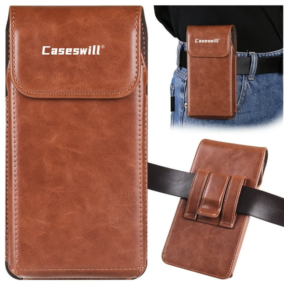 Caseswill For Samsung Galaxy S25+ Plus / S24+Plus / S23+ Plus/ S22+ Plus/ S21+ Plus/ S20+ Plus / S10+ Plus / S10 Lite Case Premium Leather Phone Pouch with Belt Clip Holster