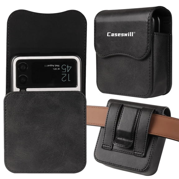 Caseswill for Motorola Razr (2026) Case Premium Retro Leather Magnetic Phone Pouch With Belt Clip Holder ﻿