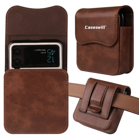 Caseswill for Motorola Razr 60 Ultra Case Premium Retro Leather Magnetic Phone Pouch With Belt Clip Holder