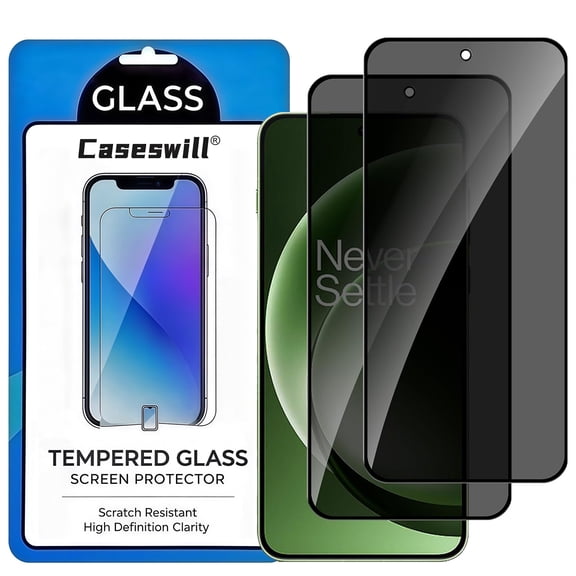 Caseswill for OnePlus 15R Privacy Screen Protector, [2-Pack] Full Coverage Anti Spy Tempered Glass Film, Support Fingerprint Unlok, Case Friendly