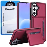 Caseswill for Samsung Galaxy A57 5G Case with 2X Screen Protector, Magnetic Card Holder Leather Wallet Kickstand Shockproof Protective Cover