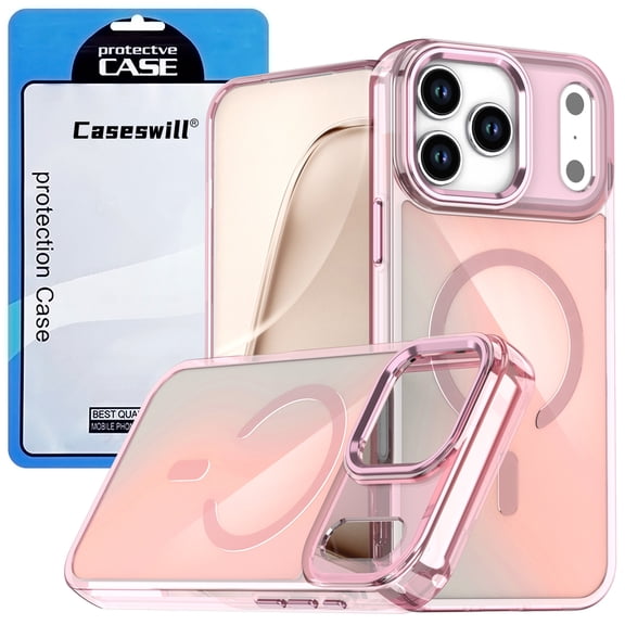 Caseswill for iPhone 14 Pro Max Magnetic Case With 2X Screen Protector, Compatible with Magsafe, Cute Fashion Fluorescent Design, Slim Translucent Matte Phone Cover