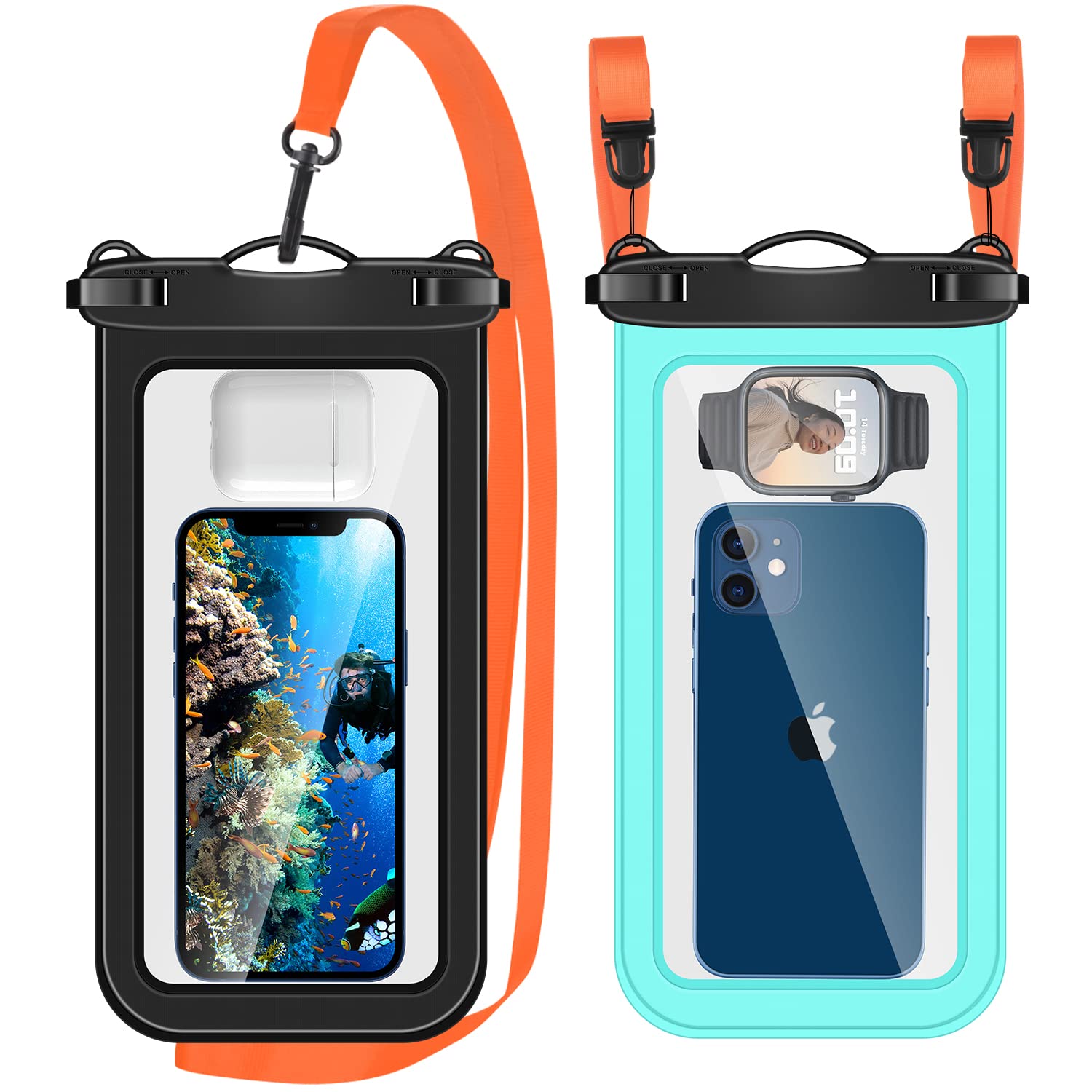 Casetego Floating Universal Waterproof Phone Pouch with Lanyard, IPX8