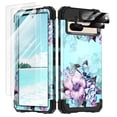 thumbnail image 1 of Casetego for Google Pixel 7 Case,with 2 Pack HD Soft Screen Protector+2 Tempered Glass Camera Lens Protector,Floral Shockproof Protective Cover for Women Girls,Blue Flower, 1 of 8