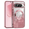 thumbnail image 1 of Casetego for Google Pixel 9/Google Pixel 9 Pro Case,Compatible with MagSafe,Clear Magnetic Glitter Gradient Sparkle Luxury Plated Soft TPU Bumper Full Camera Lens Protector,Rose Gold, 1 of 7