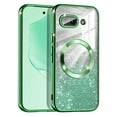 thumbnail image 1 of Casetego For Google Pixel 9A Case,Compatible with MagSafe,Clear Magnetic Glitter Gradient Sparkle Luxury Plated Soft TPU Bumper Full Camera Lens Protector,Green, 1 of 7