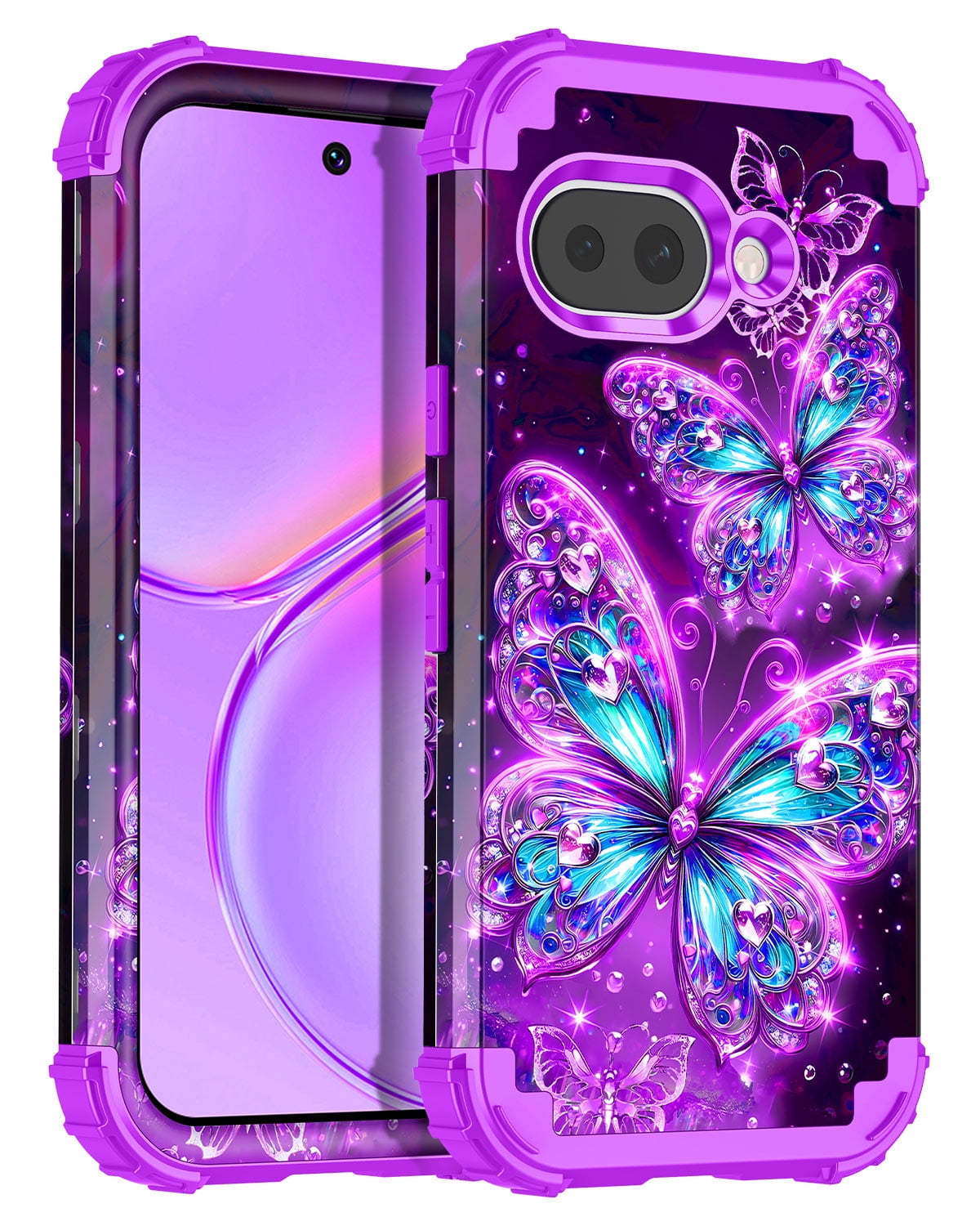 Casetego Google Pixel 8 Case, Heavy Duty Shockproof Protection, Marble Design, Green, 6.2 Inch
